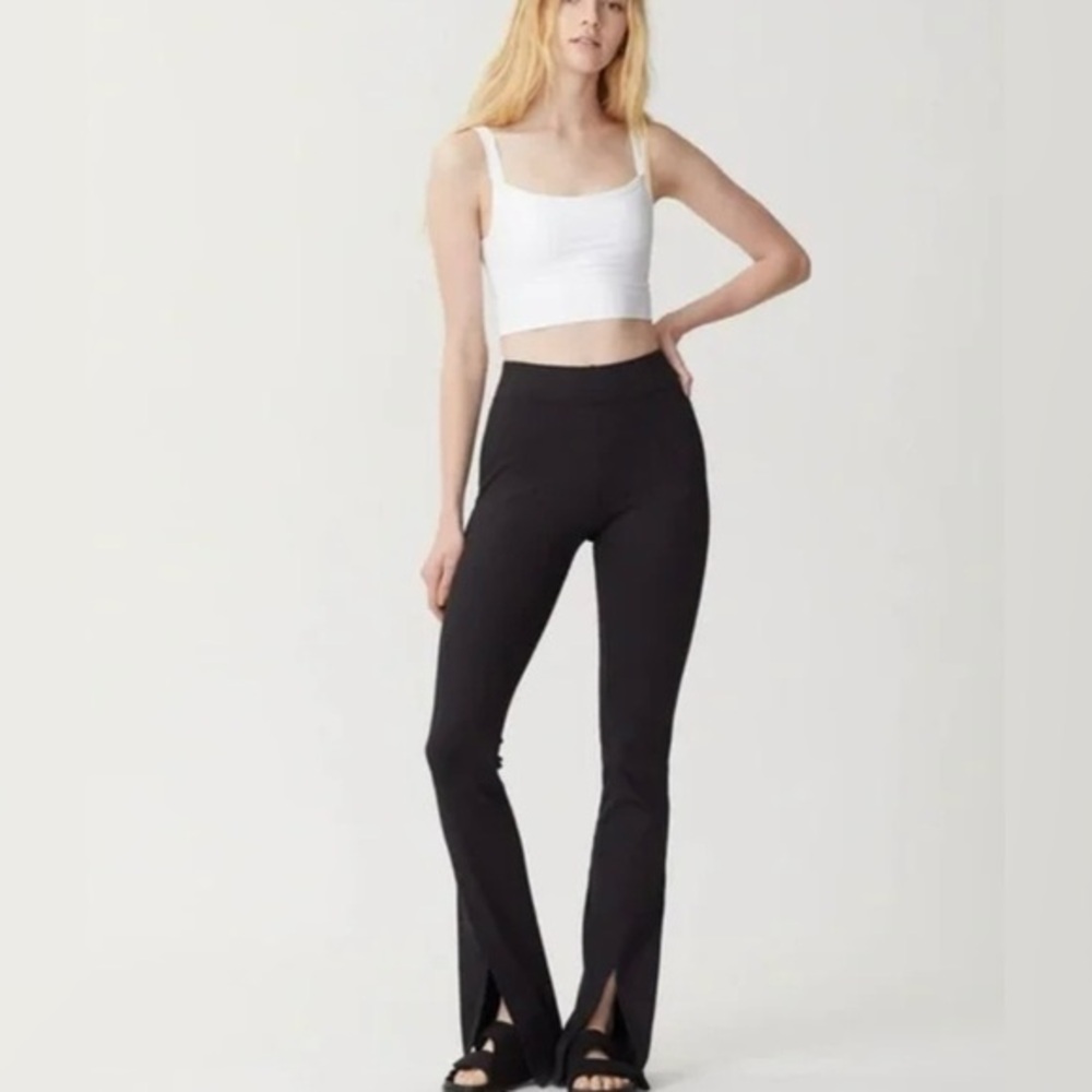 Electric & Rose Ribbed Split Leg Rayon Pant